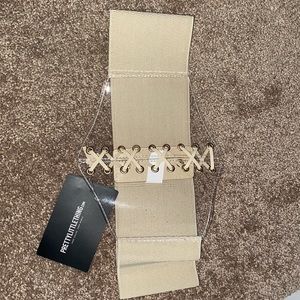 Nude lace up clear corset